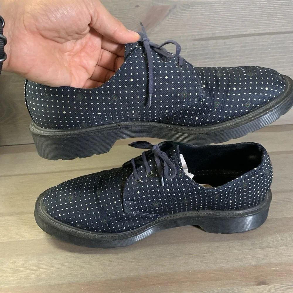 Dr. Martens 1461 Shoes Adult 9‎ US Navy Blue Polka Dot Made In England 14973410